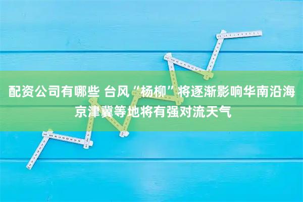 配资公司有哪些 台风“杨柳”将逐渐影响华南沿海 京津冀等地将有强对流天气