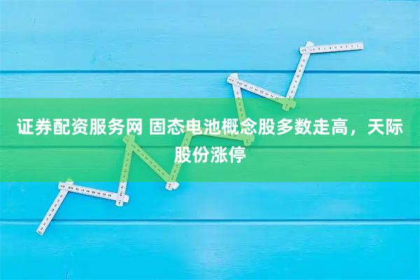 证券配资服务网 固态电池概念股多数走高，天际股份涨停